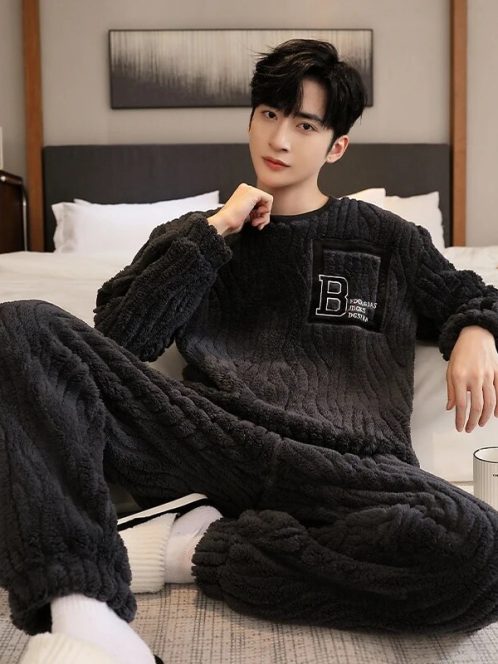 Pyjama homme velours chaud