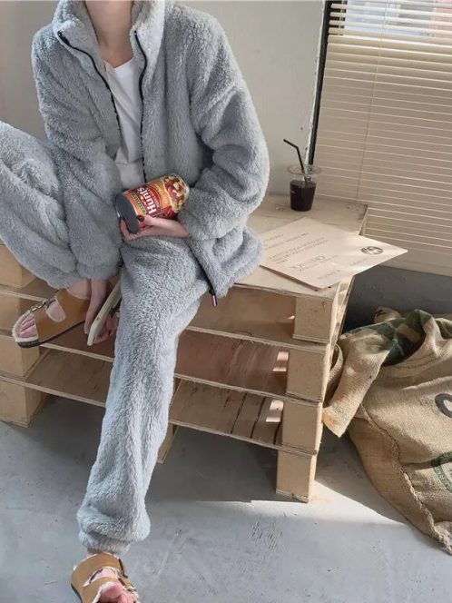Pyjama Polaire chaud Gris