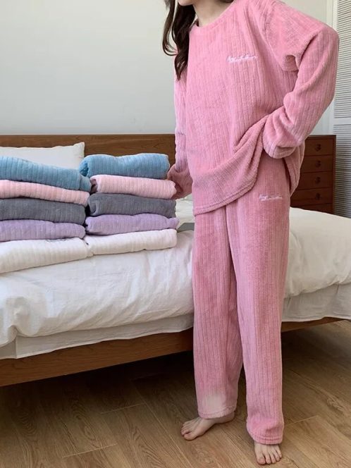 Pyjama Polaire chaud Rose